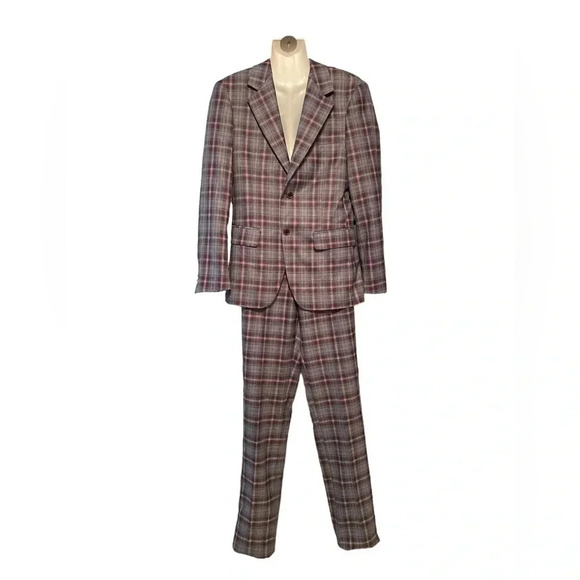 Men’s Bespoke Tazzio Skinny Fit Plaid Two Piece Suit - Picture 2 of 16